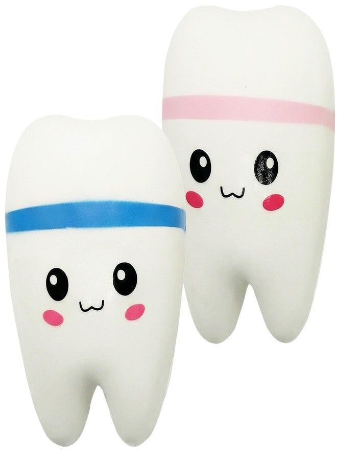 Plzoslly 2 Pieces Tooth Stress Ball, Jumbo Slow Rising Fake Tooth Miniature Novelty Toys Dental Toys Dental Assistant Gifts for Stress Relief, Dental Office Favors(Style A) - Image 1