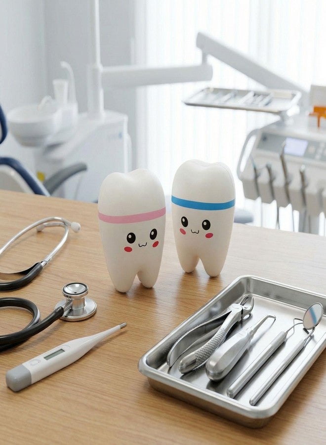 Plzoslly 2 Pieces Tooth Stress Ball, Jumbo Slow Rising Fake Tooth Miniature Novelty Toys Dental Toys Dental Assistant Gifts for Stress Relief, Dental Office Favors(Style A) - Image 3