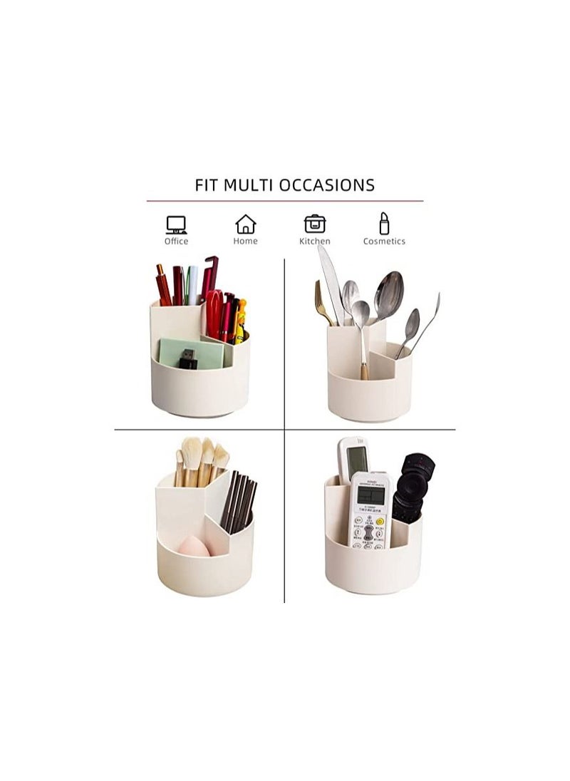 Spaceshoop Desk Pencil Pen Holder 3 Slots 360 Degree Spinning Pencil Pen Desk Organizers Desktop Storage Pen Organizers Stationery Supplies Cute Pencil Cup Pot for Office School  Art Supply Kids  - Image 3