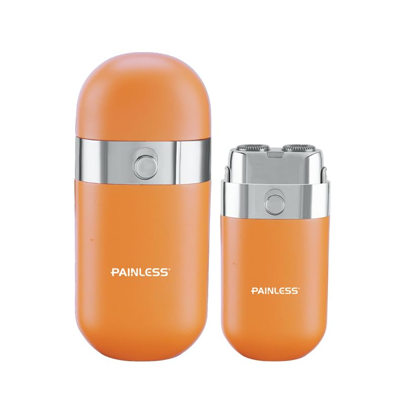 Painless Portable double blade Facial Hair Remover for Women,Waterproof Shaver Painless Instant Hair Removal Device for Chin/Upper Lip (Orange) - Image 1