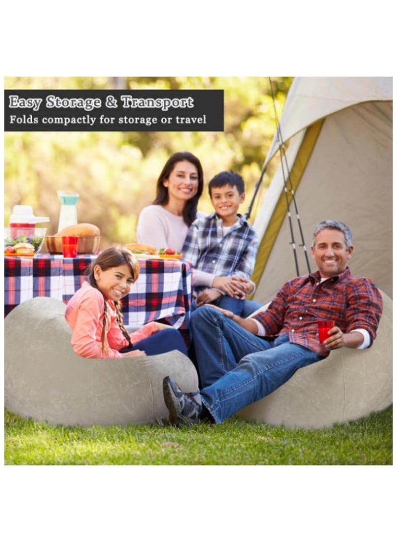 Inflatable Bean Bag Sofa with air pump，Portable Foldable Lazy Sofa Lounger,Washable Couch Indoor Outdoor for Kids Adults
