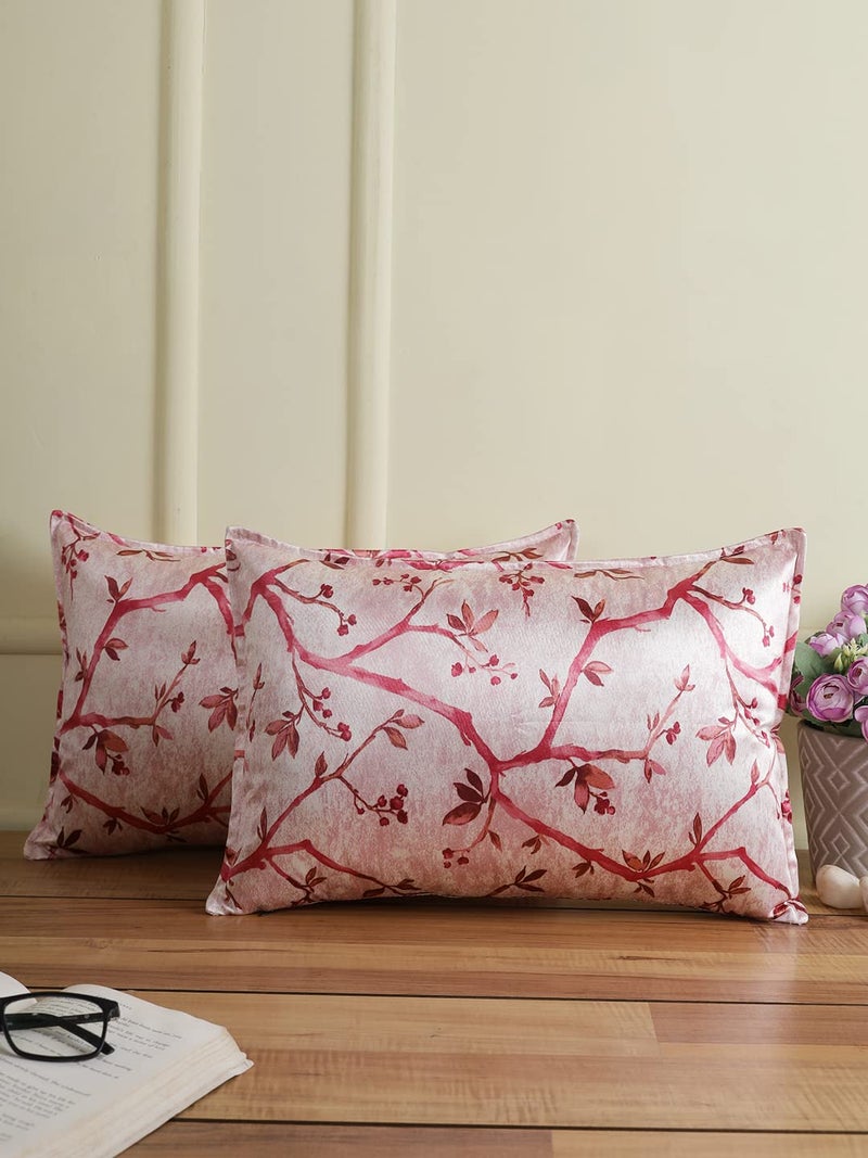 The Conversion Set of 2 Decorative sham/Baby/Rectangle Premium Pure Mercerized Satin Finish Pink Color, 2 pc Baby Pillow Cover - 12"x18" - Image 1