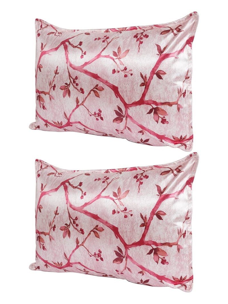 The Conversion Set of 2 Decorative sham/Baby/Rectangle Premium Pure Mercerized Satin Finish Pink Color, 2 pc Baby Pillow Cover - 12"x18" - Image 2