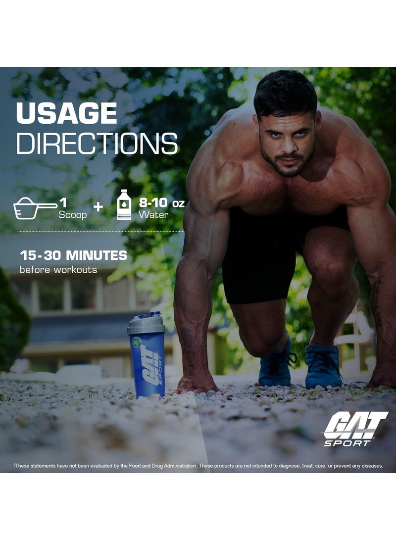 GAT SPORT Pre-Workout  PMP Stim-Free Blue Raspberry 30 Servings - Image 4