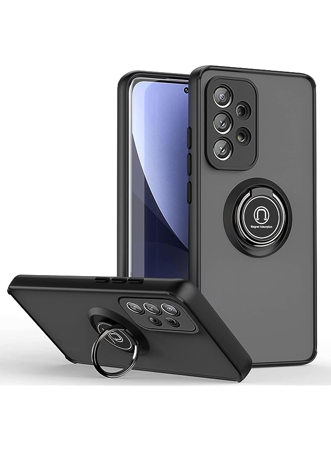 YoYoTech Compatible for Galaxy S23 Plus Case 6.6 Inch(2023) Luxury Silicone TPU Shockproof Ring Holder Kickstand Slim Plated Phone Case Cover-Black - Image 1