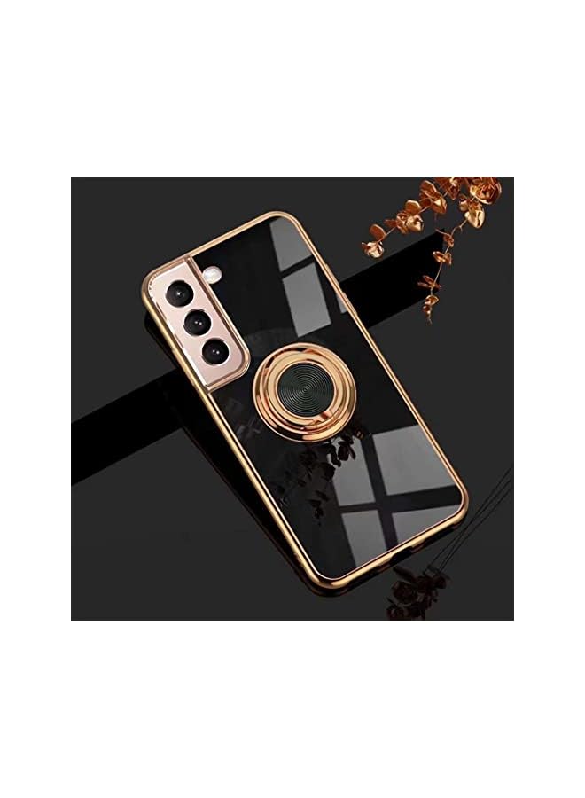 YoYoTech Compatible for Galaxy S23 Plus Case 6.6 Inch(2023) Luxury Silicone TPU Shockproof Ring Holder Kickstand Slim Plated Phone Case Cover-Black - Image 2