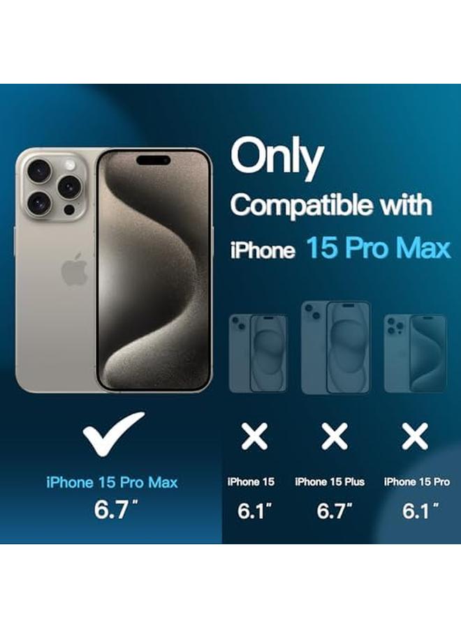 جي تيك واقي شاشة لهاتف آيفون 15 برو ماكس مقاس 6.7 بوصة مع واقي عدسة الكاميرا بدون فقاعات وأداة تثبيت سهلة وفيلم زجاجي مقوى شفاف عالي الدقة عبوة من 3 قطع لكل منها - Image 2