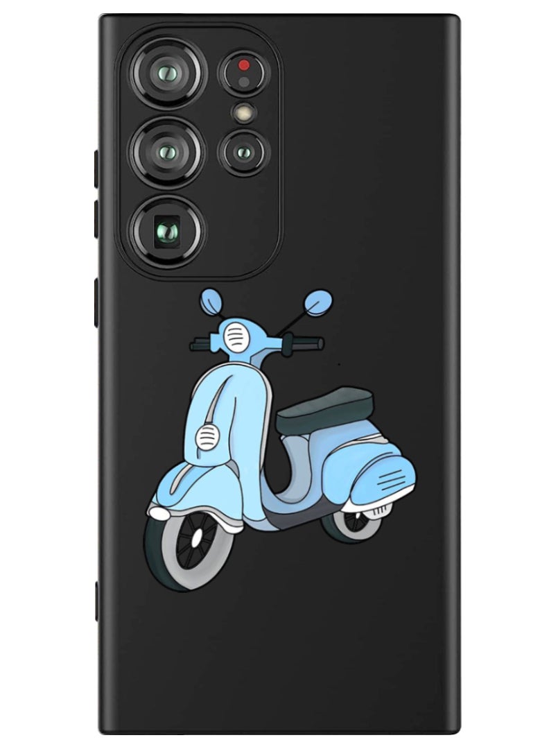 Theodor Protective Slim Fit Case Liquid Silicone Cover with Full Body Protection Anti-Scratch Shockproof Case For Samsung Galaxy S24 Ultra (Black) - Scooter - Image 1