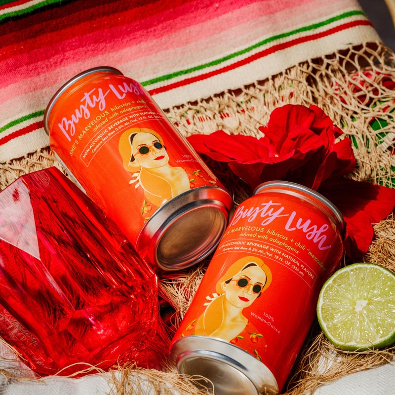 Busty Lush Craft Mocktails - Non-Alcoholic Sparkling Drinks, Zero Proof Drinks, Mezcalita, Alcohol Alternative - Infused with L-Theanine, Low Calorie, Ready to Drink | 12 oz (8-Pack) - Image 3