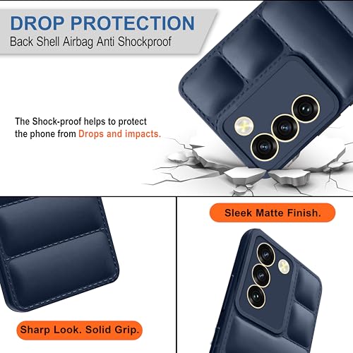 CEDO Vivo Y200e (5G) / Vivo T3 (5G) Back Cover | Camera Bump & 360° Flexible Puff Armor Protection | Matte Soft Silicon Shock Proof Rubberised Back Case Cover (Blue) - Image 3