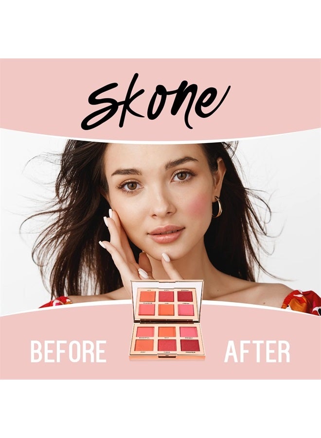 SKONE Flushed & Flirtatious Make up Blush Palette - Blush Makeup as Eyeshadow, Blush, Highlighter in One Palette - Matte & Shimmer Glow of Pink & Peach Colors of Professional-grade Formula Cosmetics - Image 3