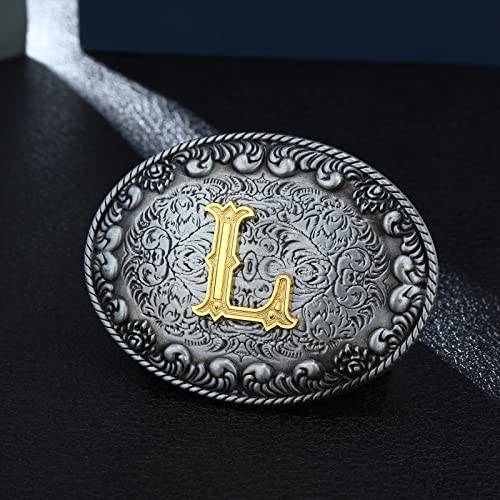 KDG Western Belt Buckle Initial Letters ABC to Z Cowboy Rodeo Novelty Belt Buckle for Men Women - Image 4