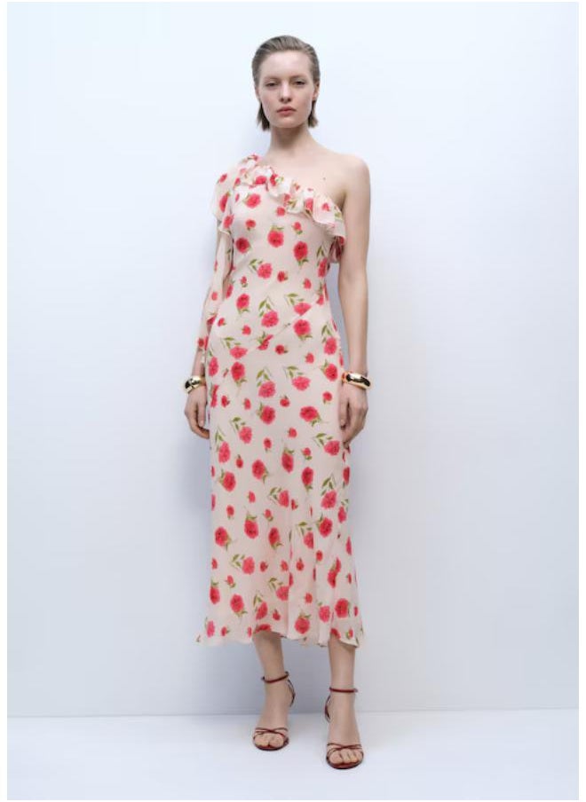 MANGO - Casual Floral Ruffled Dress - Image 1