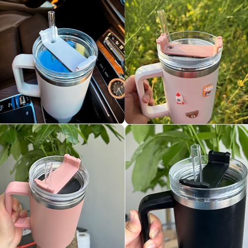 Horsdo 40 OZ Tumbler Lid Compatible for Stanley, Spill Proof Splash Resistant Tumbler Covers Fit for Stanley and More Coffee Mugs 2 pack (40 OZ, Pink) - Image 4