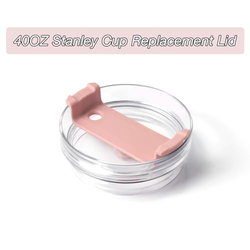 Horsdo 40 OZ Tumbler Lid Compatible for Stanley, Spill Proof Splash Resistant Tumbler Covers Fit for Stanley and More Coffee Mugs 2 pack (40 OZ, Pink) - Image 3