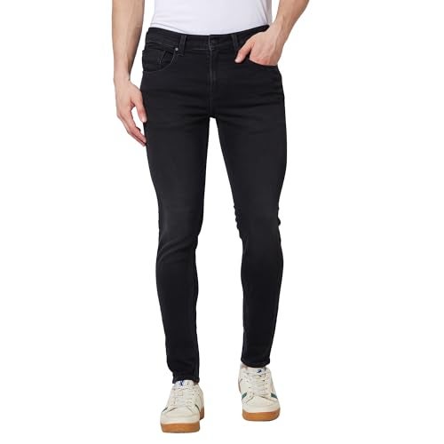 Spykar Low Rise Super Slim Fit Black Jeans for Men (Size: 38)-MDSS1BD017_Charcoal Black - Image 1