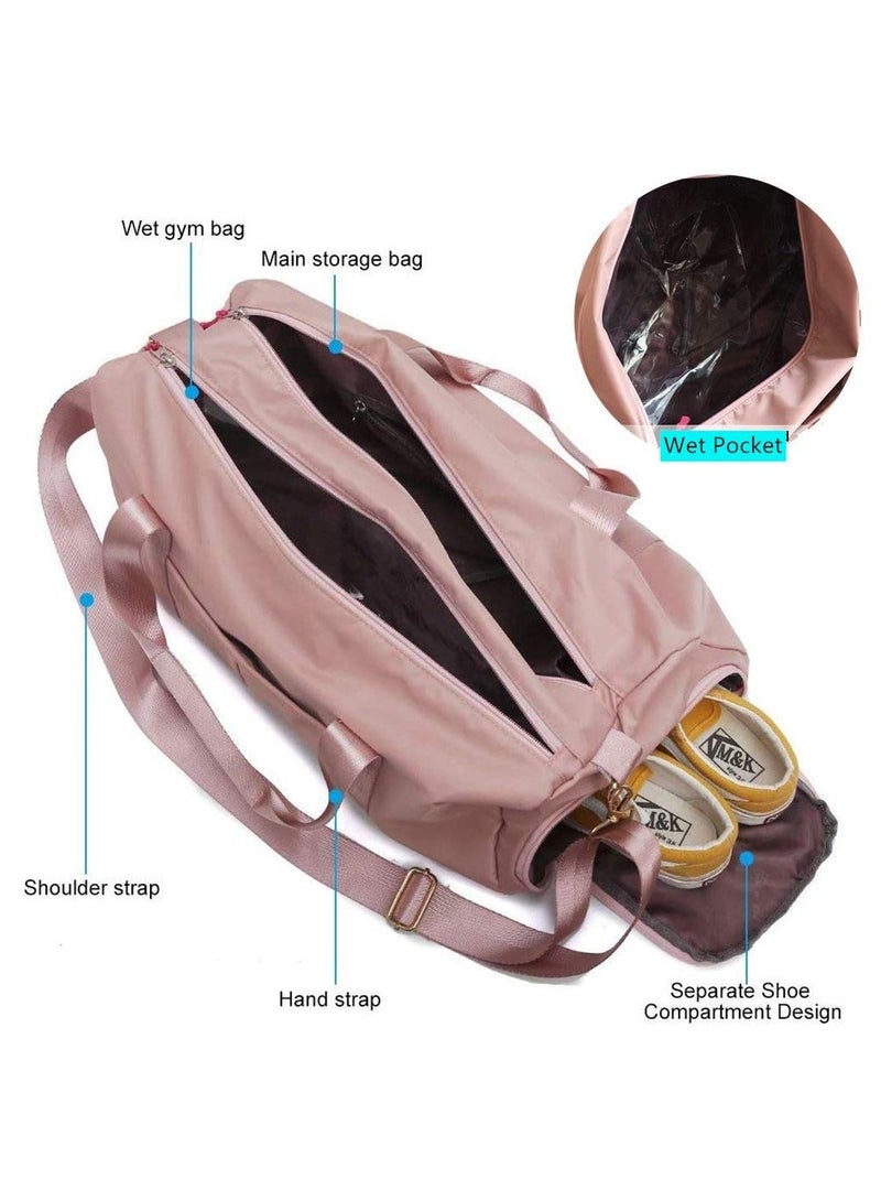 LumsAura Gym Bag with Dry Wet Separation – Waterproof Sport Duffle Bag with Shoes Compartment, Ideal for Yoga, Fitness, Travel, and Weekend Trips (Purple) - Image 3