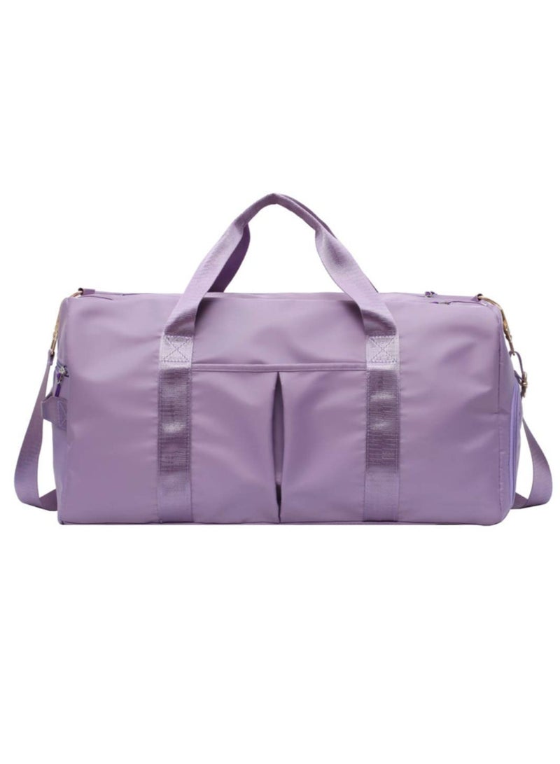 LumsAura Gym Bag with Dry Wet Separation – Waterproof Sport Duffle Bag with Shoes Compartment, Ideal for Yoga, Fitness, Travel, and Weekend Trips (Purple) - Image 1