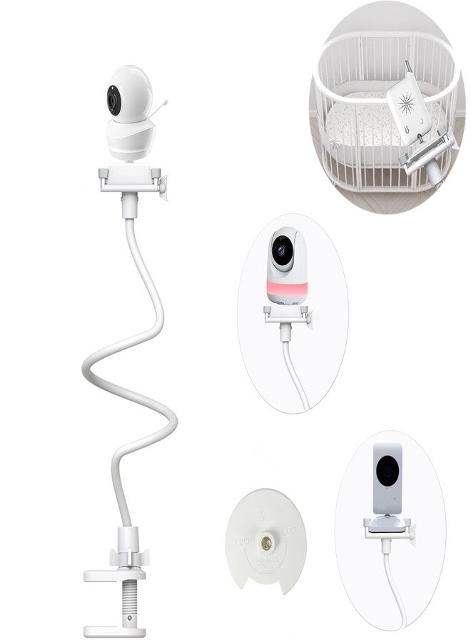 Derebir Baby Monitor Mount Stand Compatible with Babysense Max View HD S2/ V43 /V24 Camera Flexible Clip Clamp Holder Long Gooseneck Adjustable Baby Monitor Holder for Other 1/4 Camera Screw Stand - Image 1