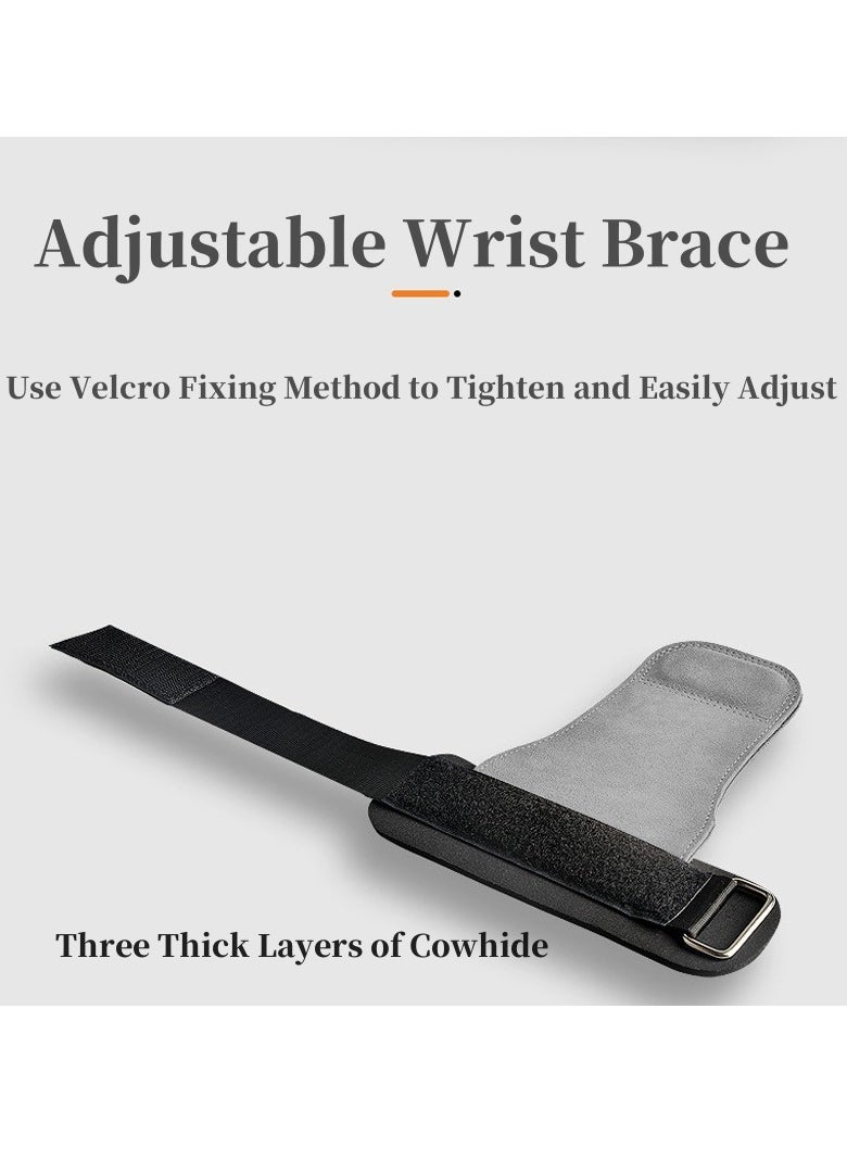 KYD - 3 Layers of Cowhide Deadlift Gloves and Grip Pads, Weight Lifting Wrist Hooks Straps Wrist Straps for Weightlifting Alternative,Training Accessory - Image 1