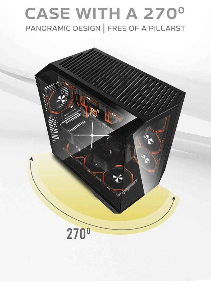 DarkFlash DY470 ATX PC Case - Black - Image 4