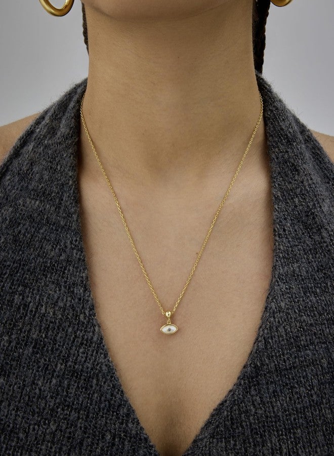 PAVOI 14K Yellow Gold Plated Cute Cubic Zirconia Pendant Necklaces Charms Set, Hypoallergenic Adjustable Chain Dainty Gold Charm Necklace for Women, Trendy Pearl Evil Eye Pendant Gift - Image 2