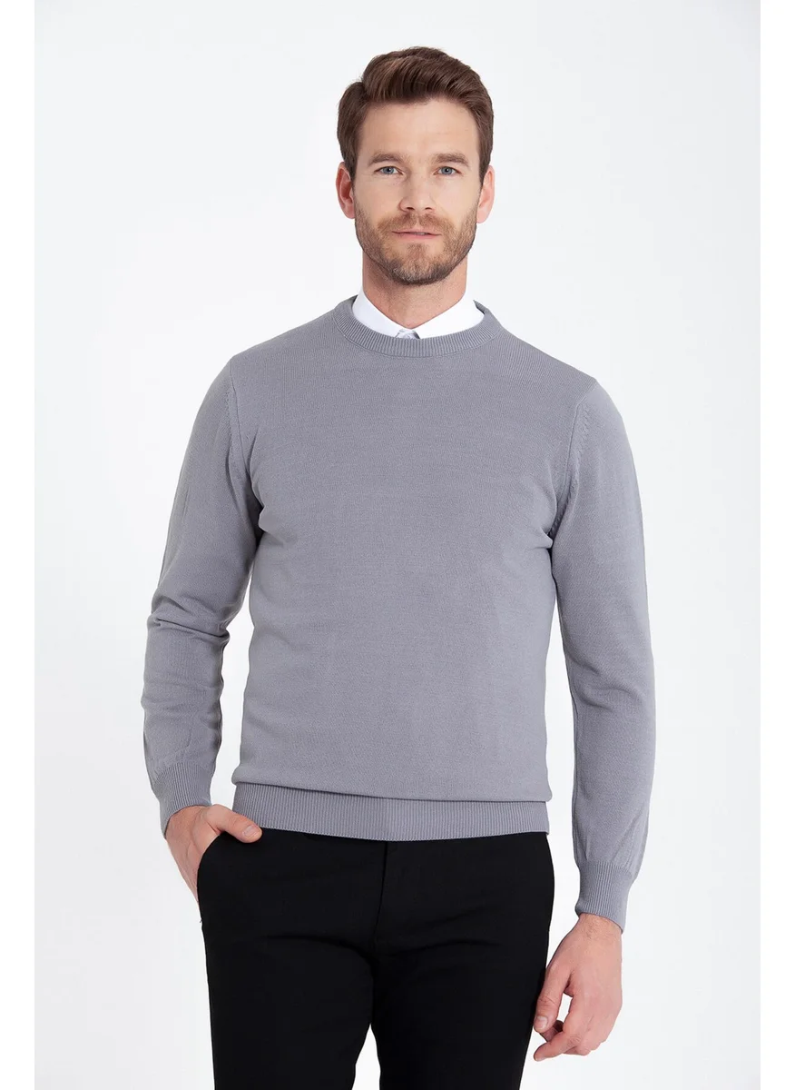 هاتيموغلو Regular Fit Plain Crew Neck Knitwear Sweater