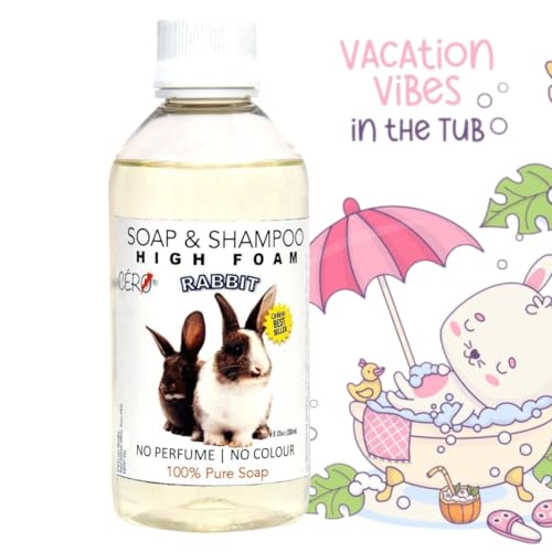 CERO® High Foam Rabbit Shampoo – 100% Pure Soap for Rabbit, No Perfume, No Color, Ultra-Gentle & Safe Formula, Effectively Cleans & Nourishes Fur (200ml) - Image 2