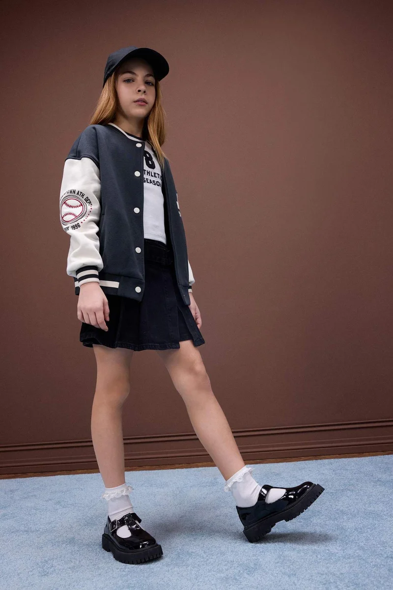 ديفاكتو Girl Belted Denim Short Skort