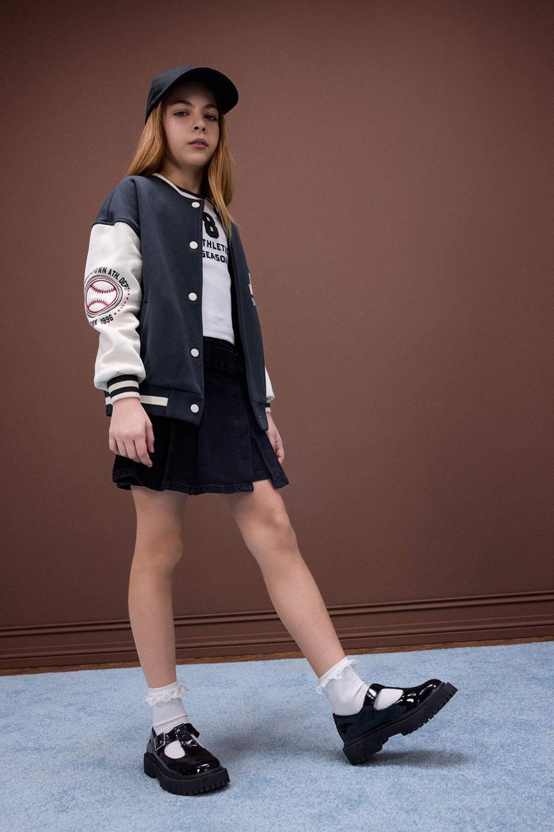DeFacto Girl Belted Denim Short Skort - Image 1