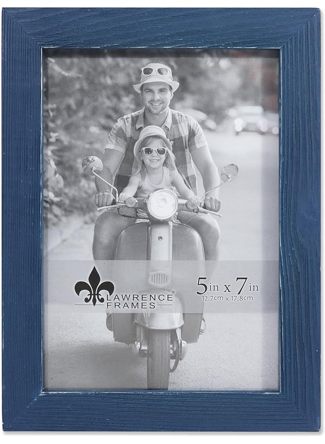 Lawrence Frames Frames 745757 Weathered Woods 5x7 Charlotte Navy Blue Picture Frame - Image 1