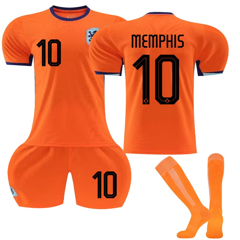 Generic Euro 2024 Football Jersey suit Holland Home Orange 4 Van Dijk 11 Robben 10 Depay Jersey size 10 with socks