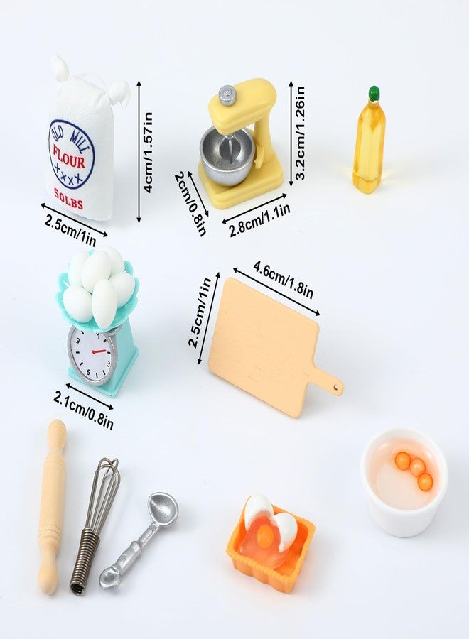 HaiFafafaing 15PCS Miniature Dollhouse Kitchen Accessories,1 12 Scale Mini Stuff with Stand Mixer, Kitchen Scale, Flour, Rolling Pin and Others,Mini Dollhouse Accessories - Image 2