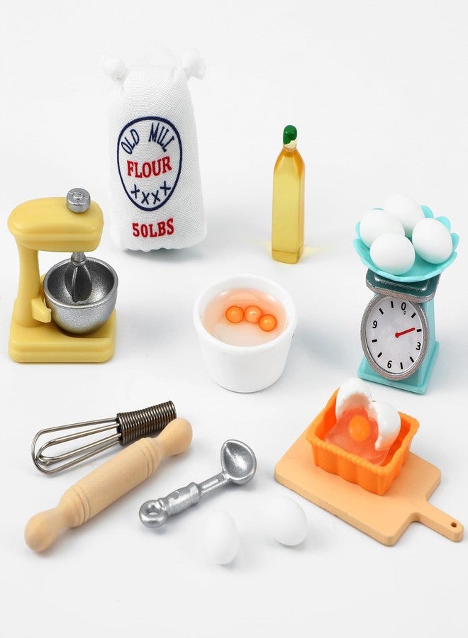 HaiFafafaing 15PCS Miniature Dollhouse Kitchen Accessories,1 12 Scale Mini Stuff with Stand Mixer, Kitchen Scale, Flour, Rolling Pin and Others,Mini Dollhouse Accessories - Image 1