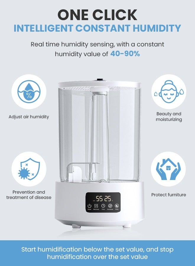Necomi 5L Air Humidifiers, Essential Oil Diffuser, Ultrasonic Top Fill Cool Mist Humidifiers, with Timer and Night Light, Smart Humidistat Control for Bedroom Large Room - Image 5