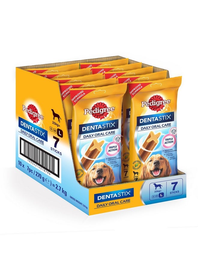 Pedigree Dentastix Large Breed (25 Kg+) Oral Care Dog Treat (Chew Sticks) 10 Packs (10 X 270G)  - Image 1