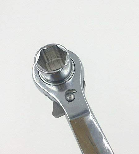 FORSUN 2 in 1 Scaffolding Podger Ratchet Wrench Site Ratcheting Socket Spanner Tool 19mm/22mm Silver - Image 4