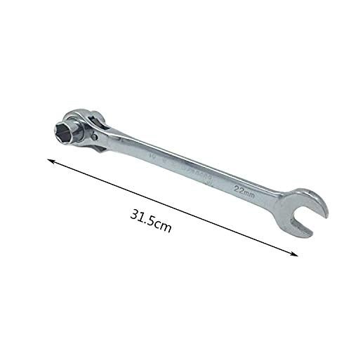 FORSUN 2 in 1 Scaffolding Podger Ratchet Wrench Site Ratcheting Socket Spanner Tool 19mm/22mm Silver - Image 2