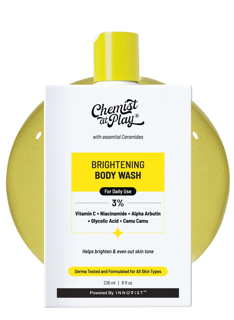 Chemist at Play Chemist at Play Brightening Body Wash | Vitamin C Bodywash for Glowing Skin | Fades Dark Spots | Evens out Skin Tone | Alpha Arbutin | 30X Vitamin C with Camu Camu | For Women & Men | 236mL - Image 1