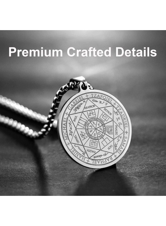 FLYUN Seals of The 7 Archangels Pendant - Silver, Stainless Steel - Image 4