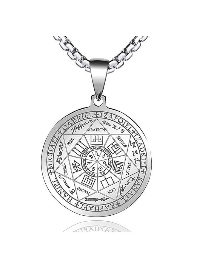 FLYUN Seals of The 7 Archangels Pendant - Silver, Stainless Steel - Image 1