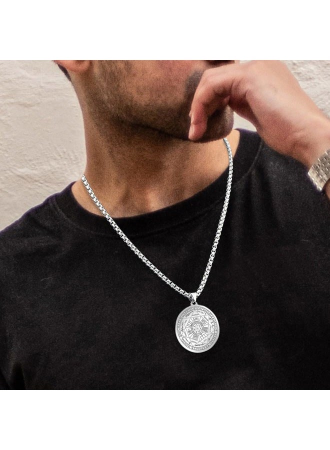 FLYUN Seals of The 7 Archangels Pendant - Silver, Stainless Steel - Image 2