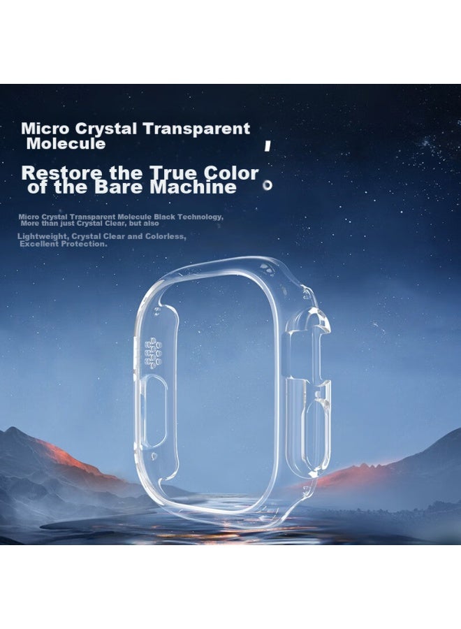 WP W&p Compatible Apple Watch Protective Case, Apple Iwatch S10 Protective Cover Ultra2/1 Shockproof Crystal Clear Hollow Case, Transparent Color, 49mm - Image 2