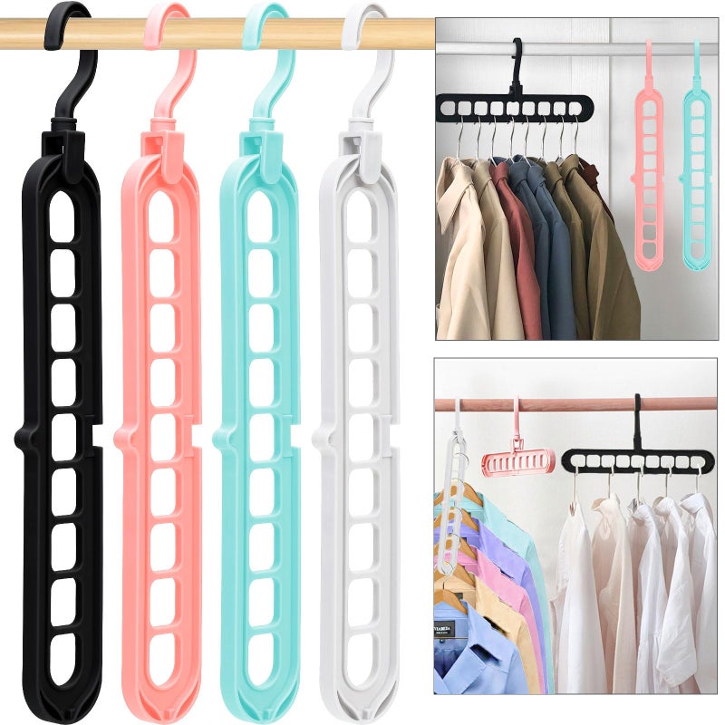 HEYHOUSE Closet Organizers and Storage, Multifunctional Organization and Storage Home Essentials Magic Space Saving Hangers with 9 Holes for Wardrobe Closet Heavy Clothes - Image 1