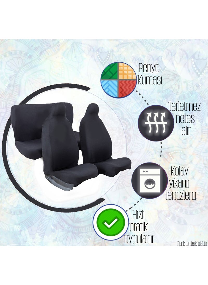 Toyota Yaris Compatible Seat Cover Front and Rear 4 Piece Combed Cotton Set
