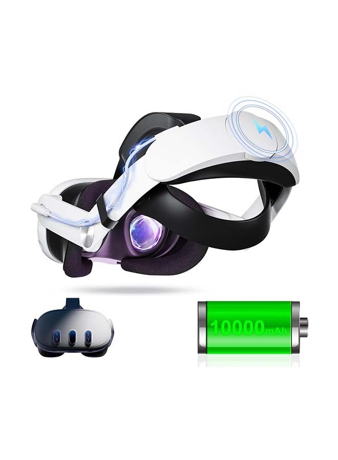 Comfort Battery Head Strap 10000mAh Compatible with Quest 3 Accessories, Battery Pack Soft Cushion VR Elite Strap for Balance Weight - Image 1