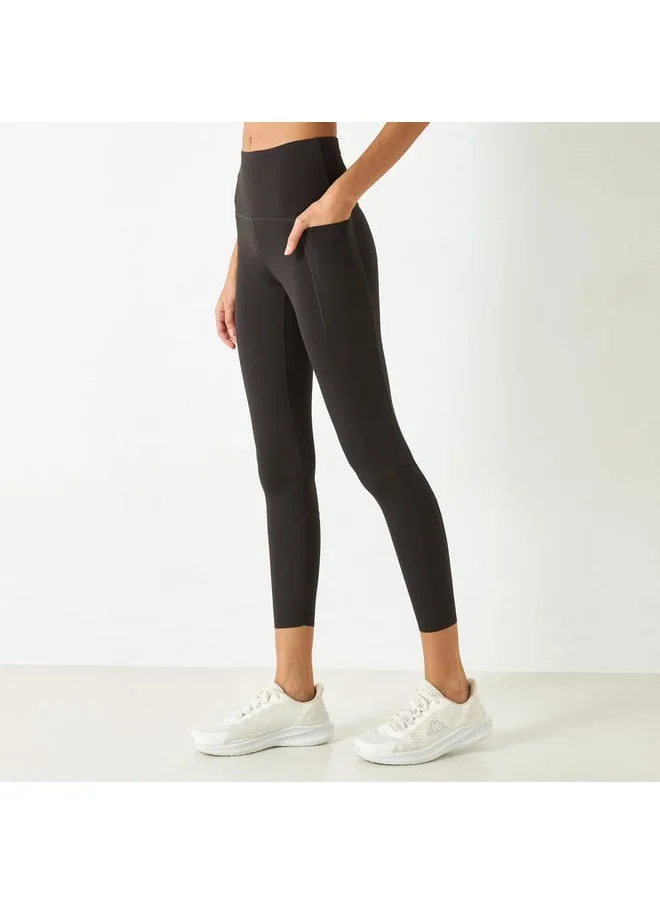 Kappa Kappa Solid Leggings with Elasticated Waistband and Pockets