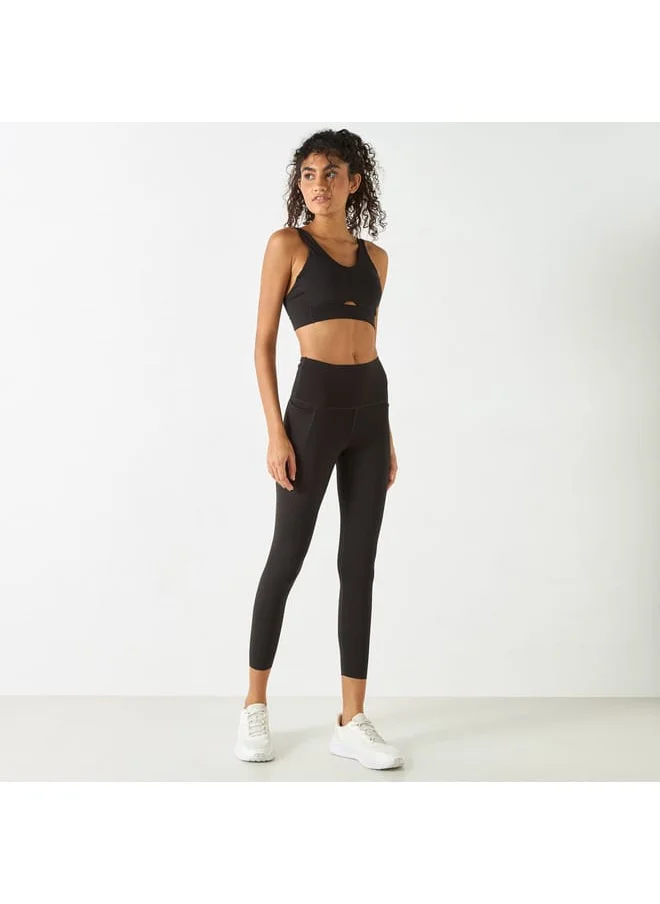 Kappa Kappa Solid Leggings with Elasticated Waistband and Pockets