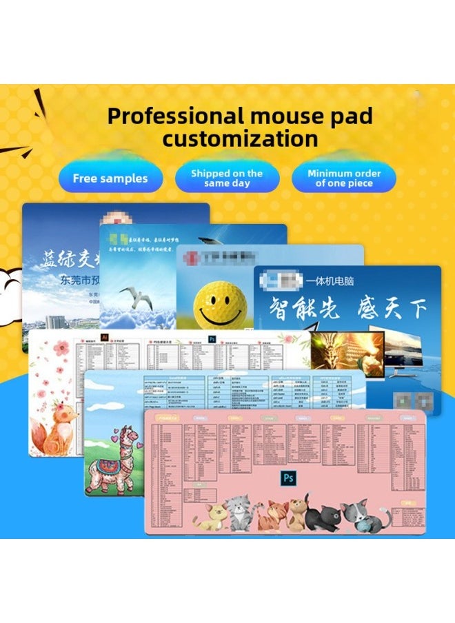Sample Production Custom Mouse Pad Large Oversized Rubber Flat Mat Coaster Cartoon Anime Peripheral Lock Edge-Pattern:220*180 * 3mm Lock Edge