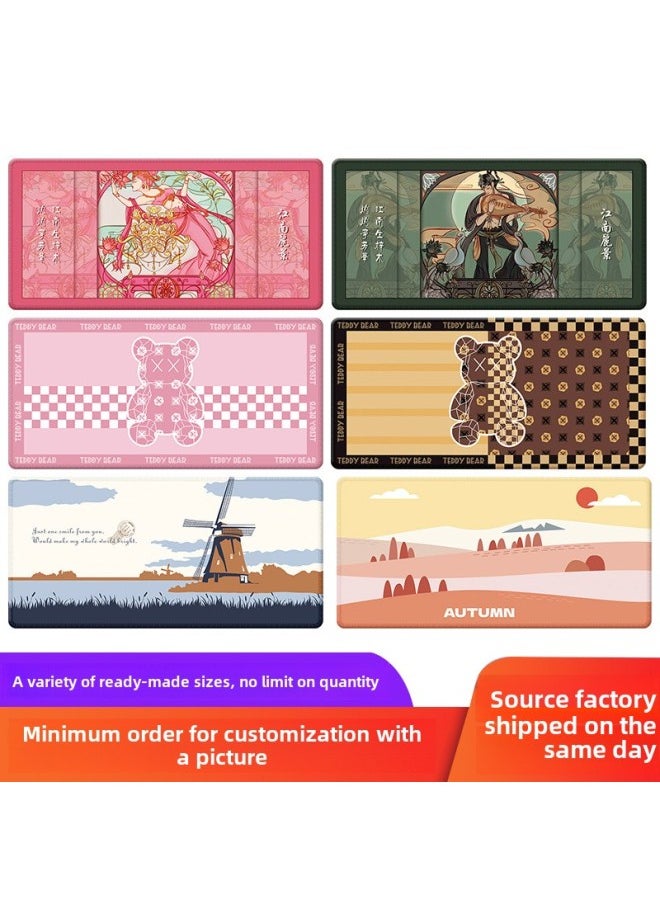 Sample Production Custom Mouse Pad Large Oversized Rubber Flat Mat Coaster Cartoon Anime Peripheral Lock Edge-Pattern:220*180 * 3mm Lock Edge